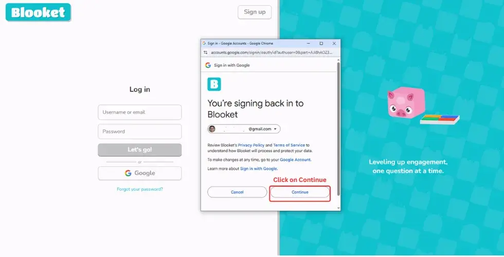 Login to Blooket Using Google Account