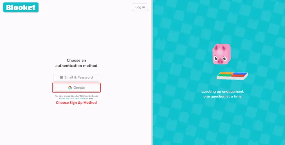 Select Sign Up with Google Account 