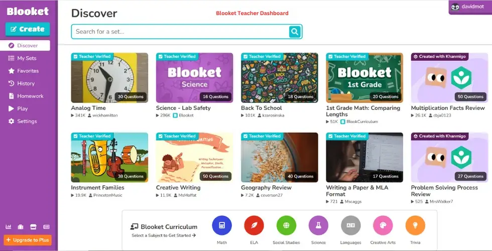 Blooket Teacher Dashboard
