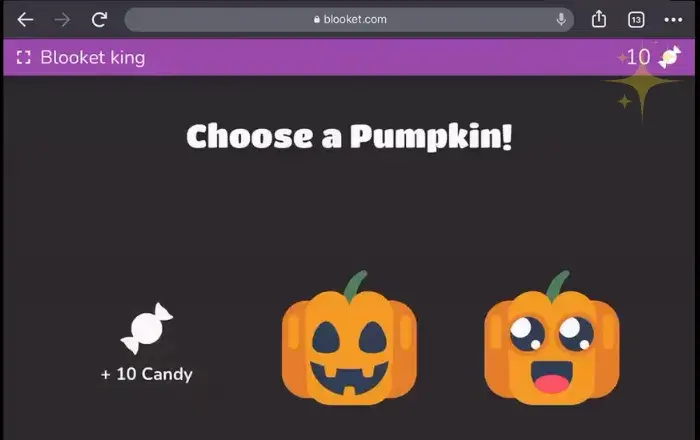 You got 10 Candies in Blooket Candy Quest
